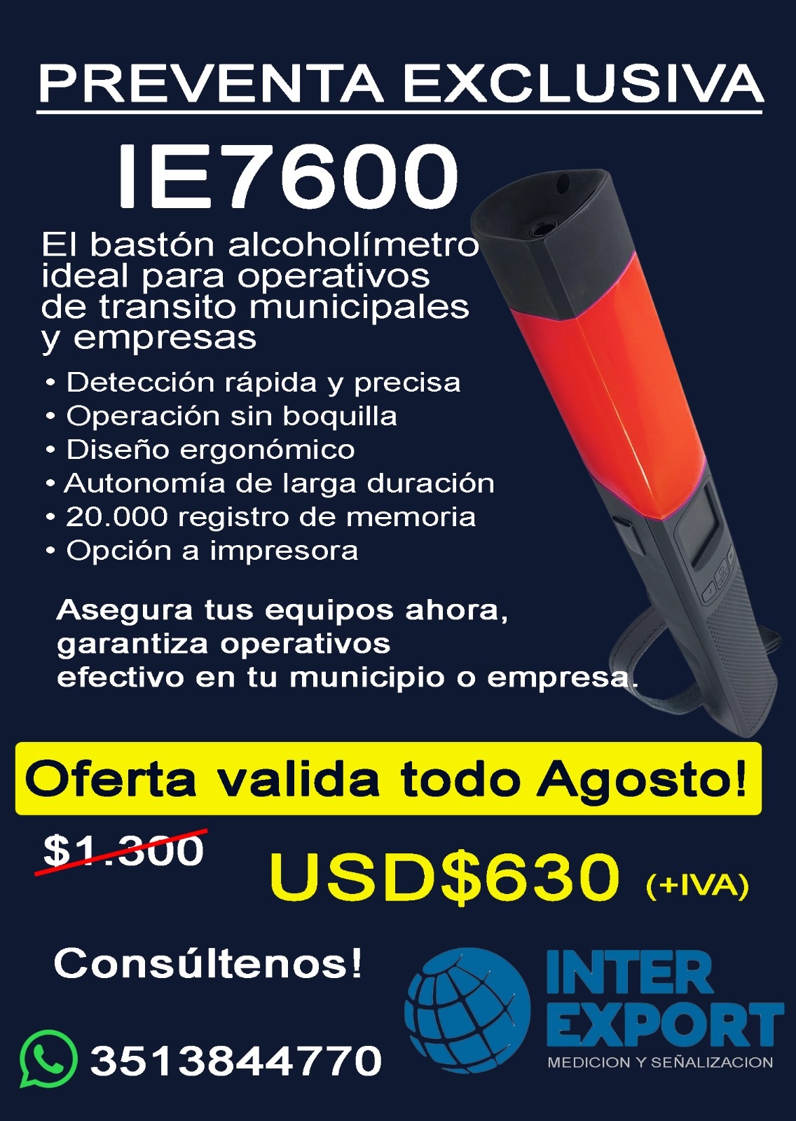 Alcoholímetro IE-7600